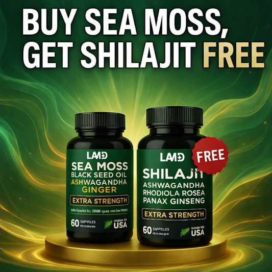 LAMD Nature's Boost Kit - Sea Moss + FREE Shilajit (BOGO•60-Cnt)